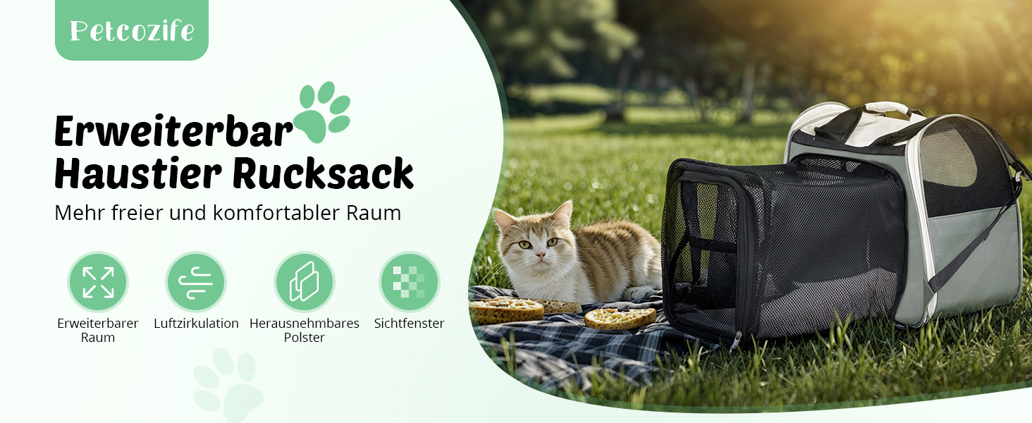 Розширюваний рюкзак для кота та собаки, переноска для тварин, рюкзак для великих котів та маленьких собак до 8 кг, переноска-рюкзак для транспортування/поїздок/кемпінгу