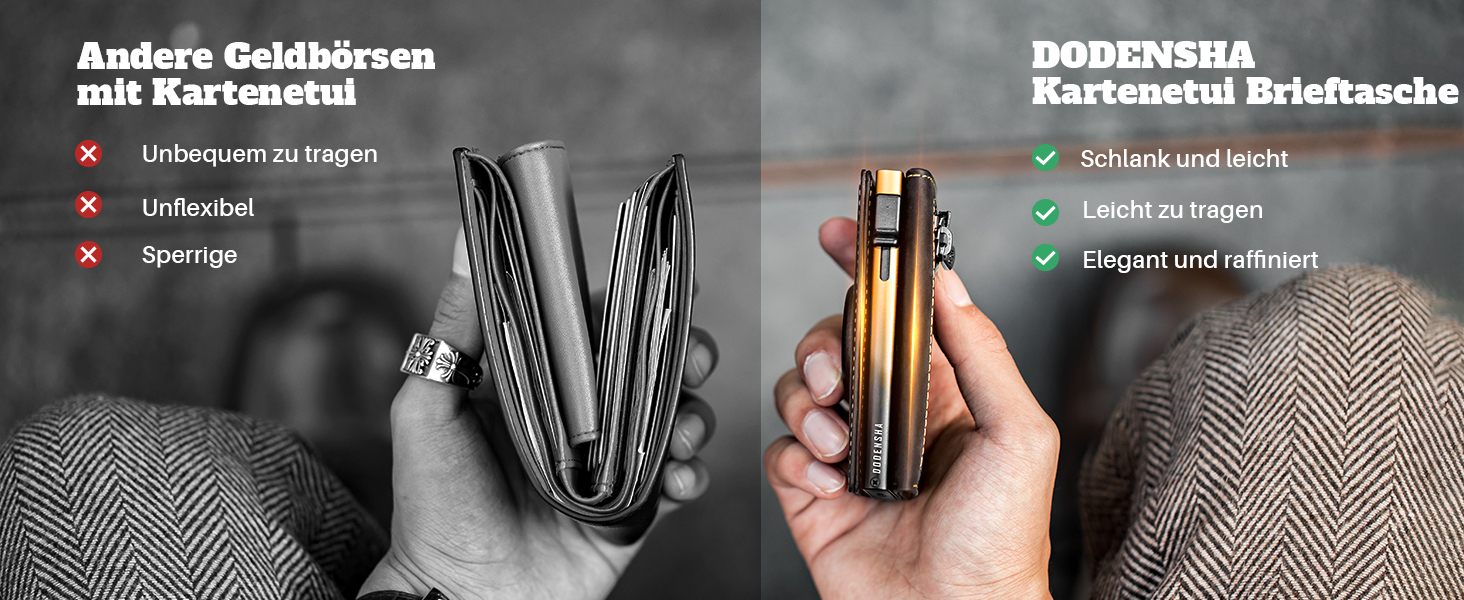 Портмоне DODENSHA® MagSnap для чоловіків з RFID захистом та відділенням для AirTag, картхолдер на 10+ карт, з монетницею, чорно-синій колір