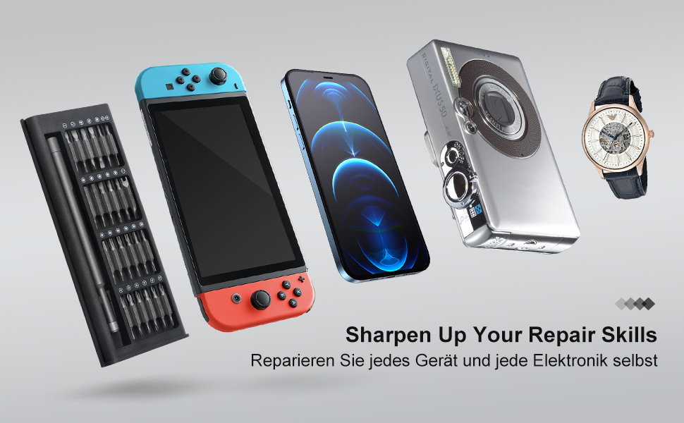 Набір прецизійних викруток 49 в 1: для ремонту ноутбуків, телефонів, ПК, MacBook, планшетів, комп'ютерів, PS5, PS4, електроніки, окулярів, годинників (чорний)