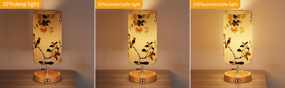 Настільна лампа GPATIO з USB-портами, торшер для спальні, дитячої кімнати, вітальні, приглушення торканням, декоративна лампа з принтом, LED