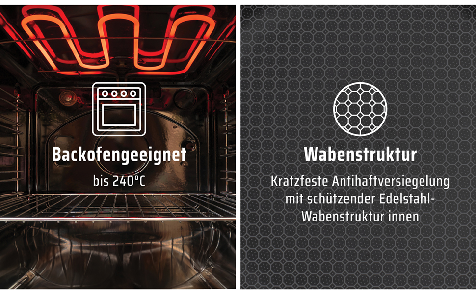 Сковорода Bratpfanne Inoxxa Black ⌀28 см з антипригарним покриттям та стільниковою структурою