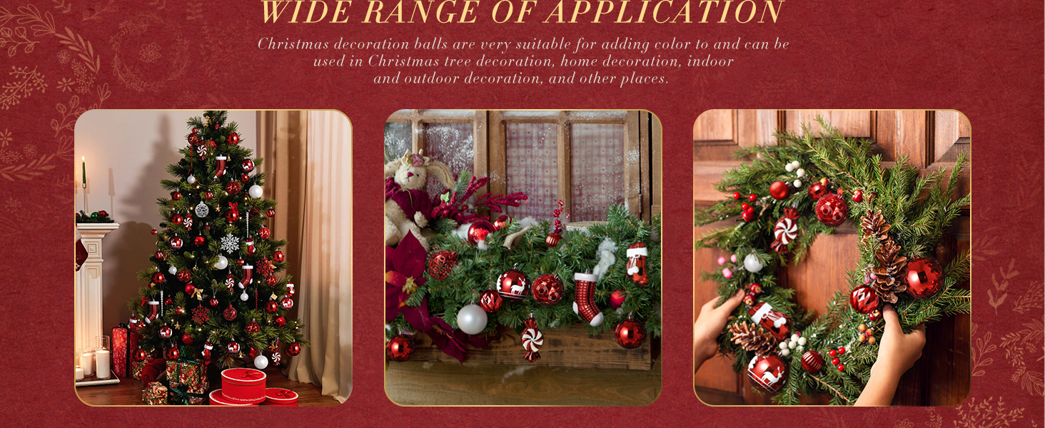 Набір ялинкових прикрас SOLEDI® 128 шт. Преміум якість, червоно-білі пластикові кулі з зіркою та верхівкою - міцний та безпечний набір з петельками. Ялинкові кулі різних кольорів, багаторазовий декор для Різдва.