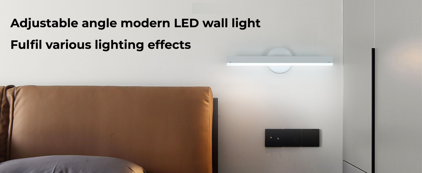 LED дзеркальна лампа Riserva 12W для ванної кімнати, поворотна 300°, чорна, 3000K/6500K