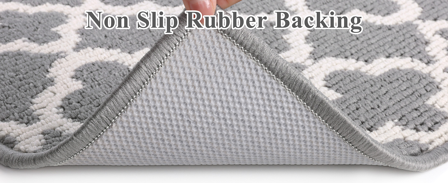 Килимок для підлоги SHACOS з антиковзаючою основою, 50x150 см, сірий - для кухні, вітальні, передпокою
