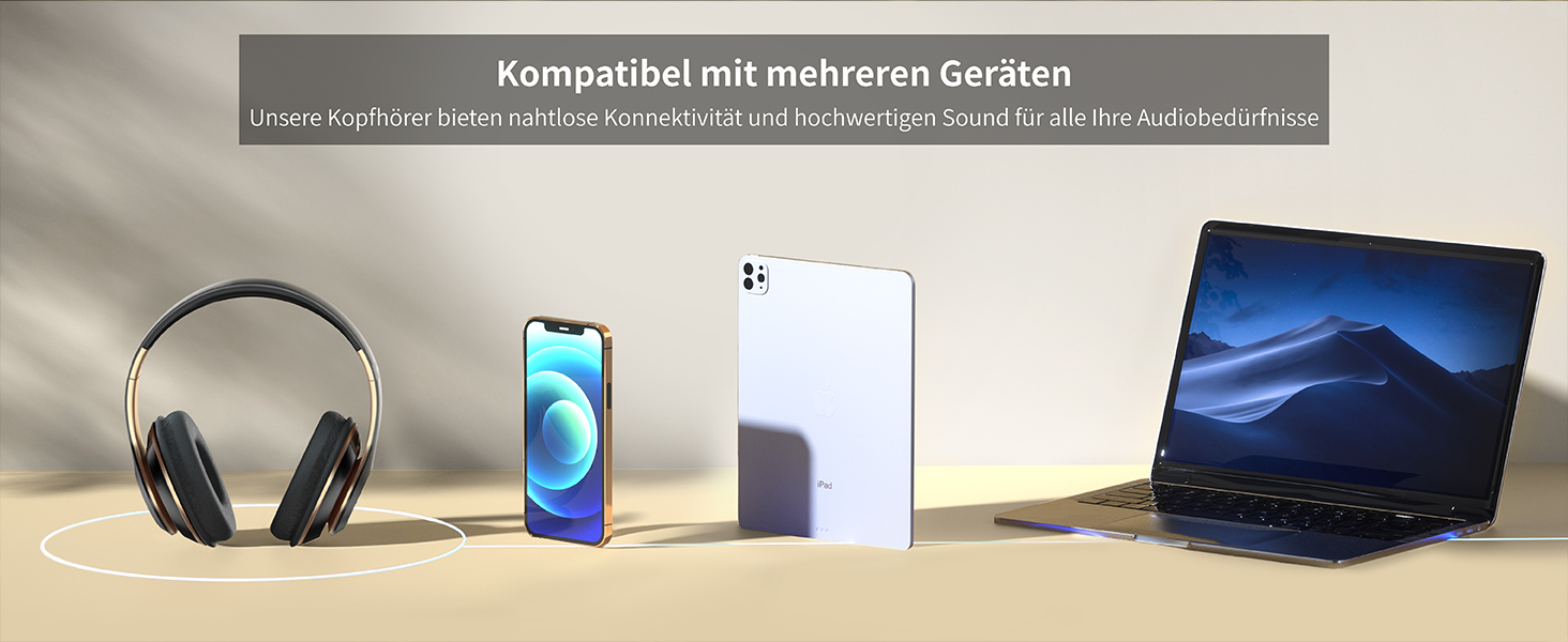 Бездротові навушники Lankey Sound Bluetooth Over-Ear з 6 EQ, FM, SD/TF, вбудованим мікрофоном, 65 годин роботи, чорний колір