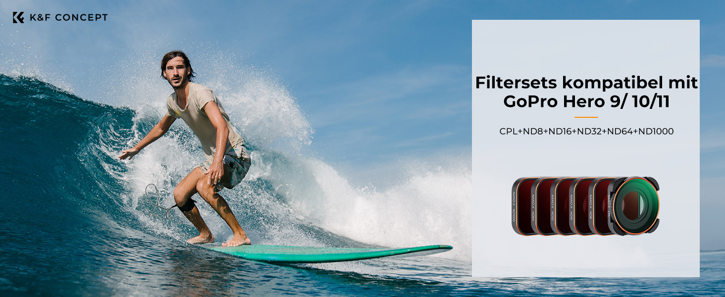 Набір фільтрів K&F Concept ND/CPL для GoPro Hero 13/12/11/10/9 Black (6 шт.)