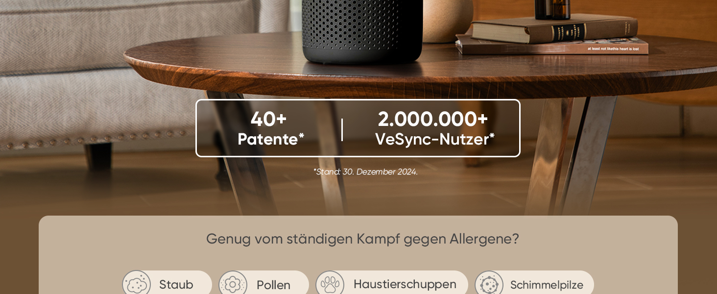 Повітряний фільтр Levoit для алергіків з ароматерапією, HEPA фільтр проти цвілі, пилу та шерсті тварин, білий (чорний), 1 шт.