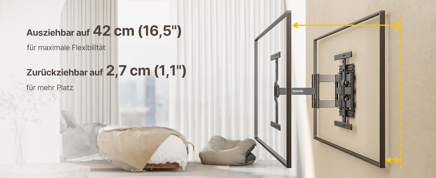 Кріплення для телевізора monTEK Ultra Slim, поворотне, для телевізорів 43-90 дюймів, товщина 1,1 см, VESA 600x400 мм, до 60 кг