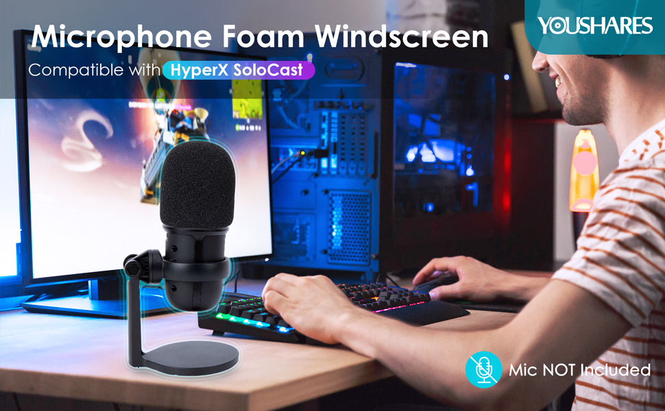 Підставка для мікрофона SoloCast від YOUSHARES: мікрофонний кронштейн з кріпленням для HyperX SoloCast, з поп-фільтром