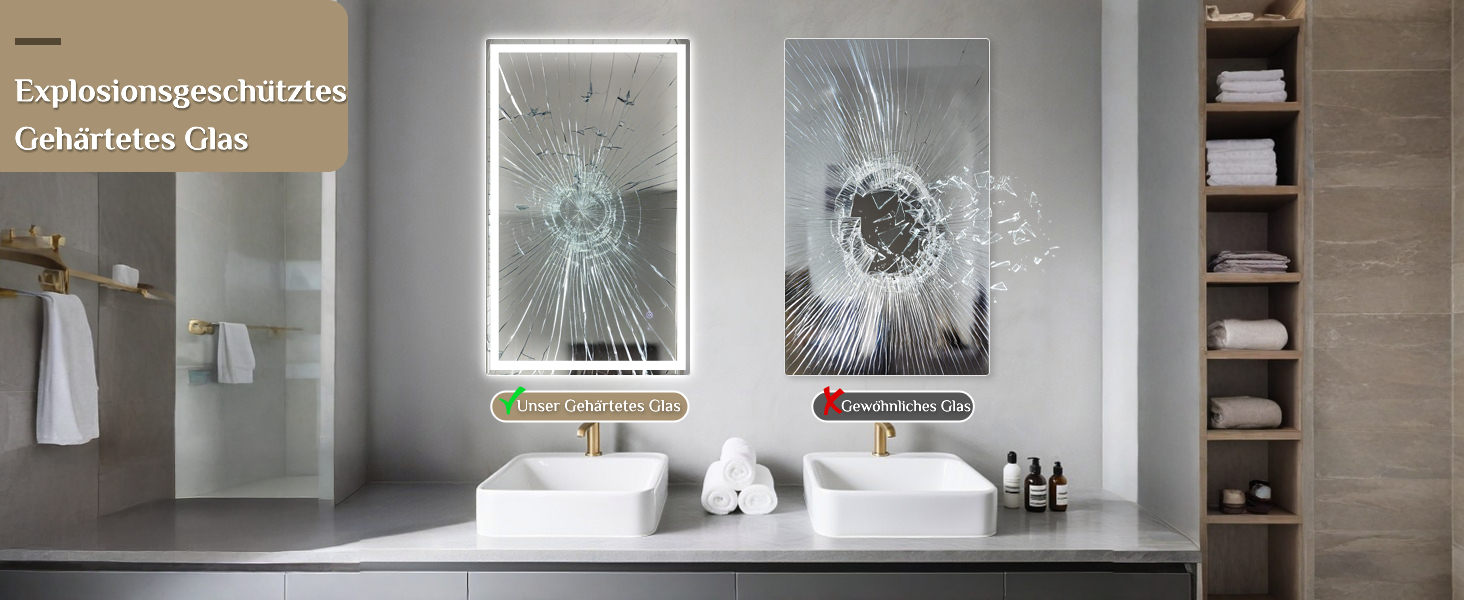 Дзеркало для ванної кімнати Clevich з підсвічуванням 70x50 см, LED, 3 кольори світла, регулювання яскравості, захисне скло, сенсорне керування, функція пам'яті, антизапар, 100x60 см