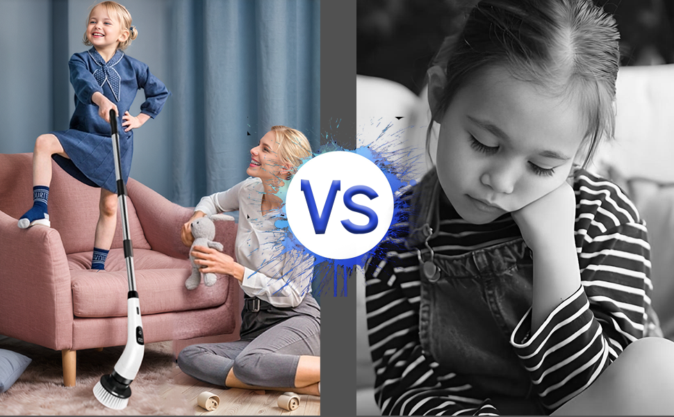 Електрична ротаційна щітка для прибирання: 8 насадок, регульована ручка, USB-C зарядка. Підходить для підлоги, плитки, ванної, кухні та душу