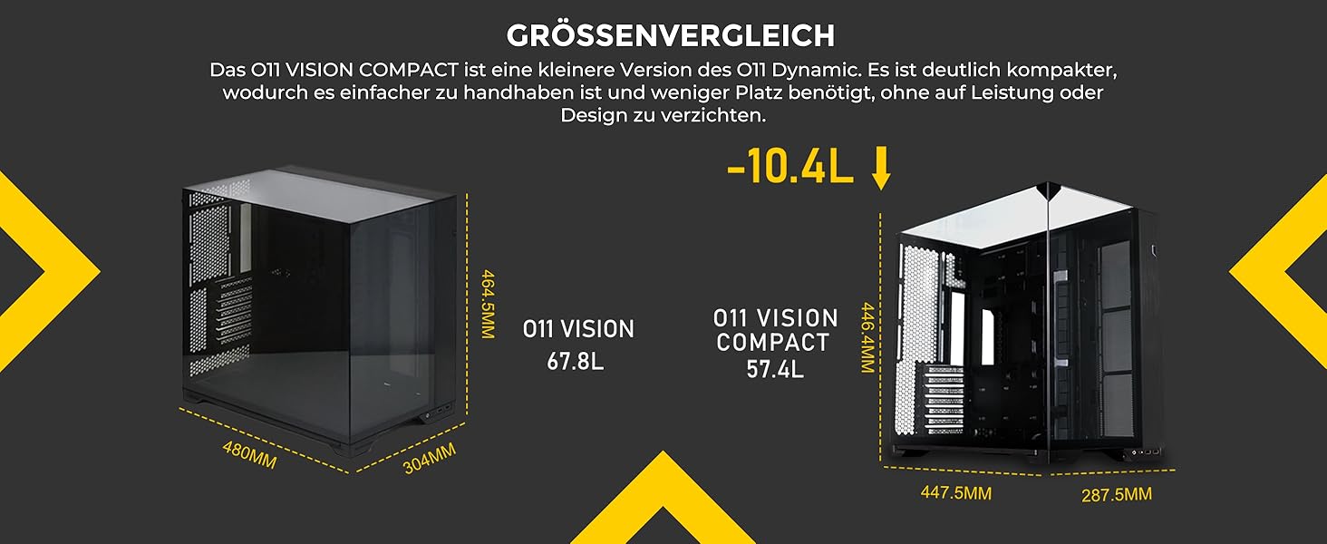 Корпус Lian Li O11 Vision Compact для ігрового ПК ATX, білий - Midi Tower з темперованим склом, підтримка відеокарт до 408 мм, радіаторів до 360 мм, білий корпус з сталі та алюмінію