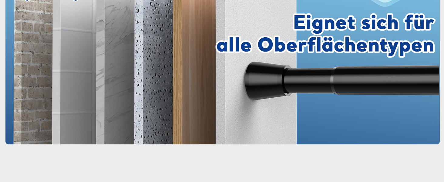 Штанга для карнизів без свердління – Ø 25 мм, 1 шт. Регульована телескопічна штанга для кріплення, для штор, душової завіси та гардеробу (Чорний, 71-98 см)