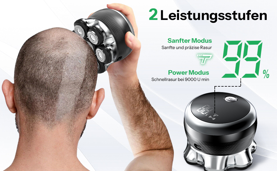 Електричний гостроювач для голикової голови Yeerain 7D, чорний, з LED-дисплеєм та 2 швидкостями