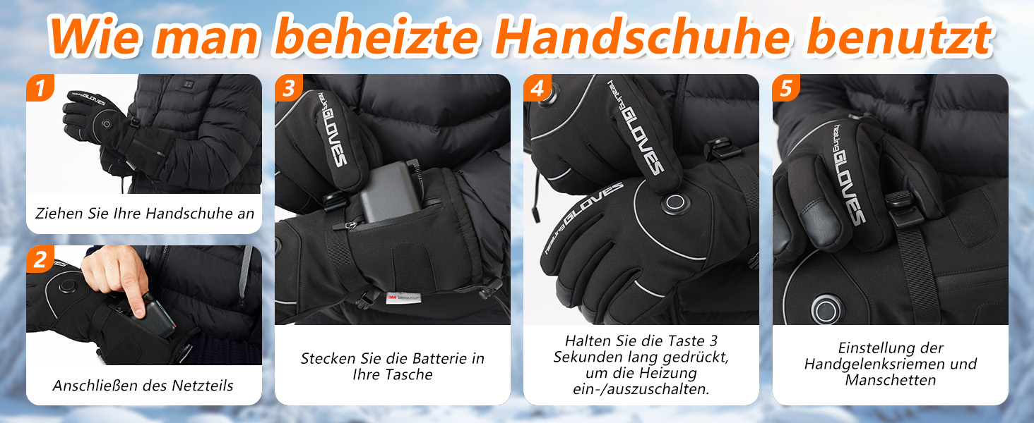 Грілки для рук жіночі та чоловічі з акумуляторами 6000mAh, 3 режими, водонепроникні, сенсорні, для катання на лижах, піших прогулянок та велоспорту (L)
