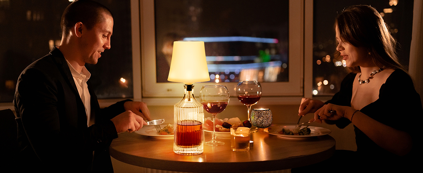 LED настільна лампа акумуляторна 2 шт, біла, IP54, диммування, сенсорне управління, для ресторанів, спальні