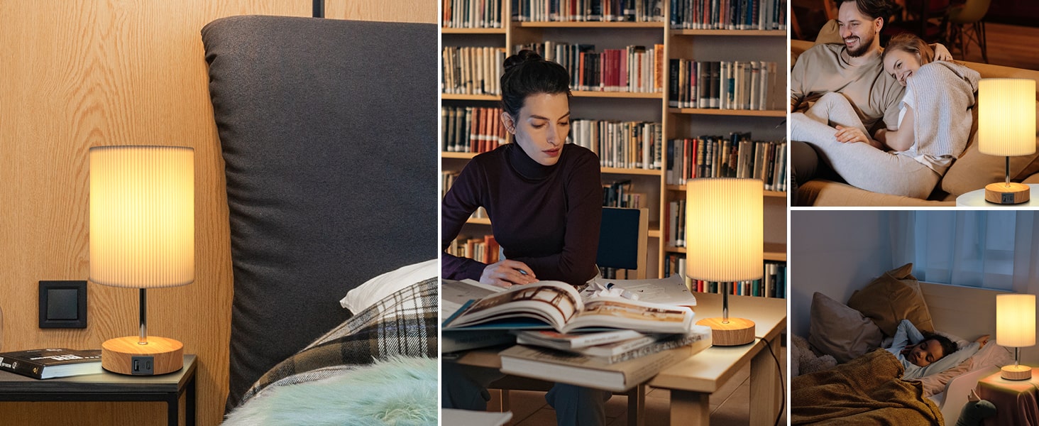 Торшер з кабелем, торшер з сенсорним керуванням, регульована яскравість, 3 рівні, настільна лампа для робочого столу, мінімалістична лампа для нічного столика, спальні, вітальні, подарунок (циліндрична, 1 шт.)