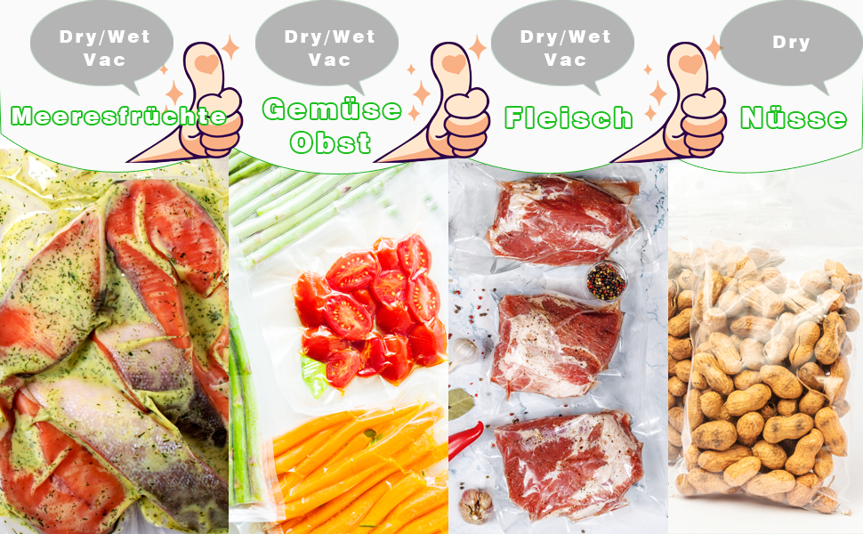 Вакуумний пакувальник ESoundvol 8-в-1 з контролем температури, вбудованим різаком та LED-дисплеєм для зберігання продуктів, 10 пакетів