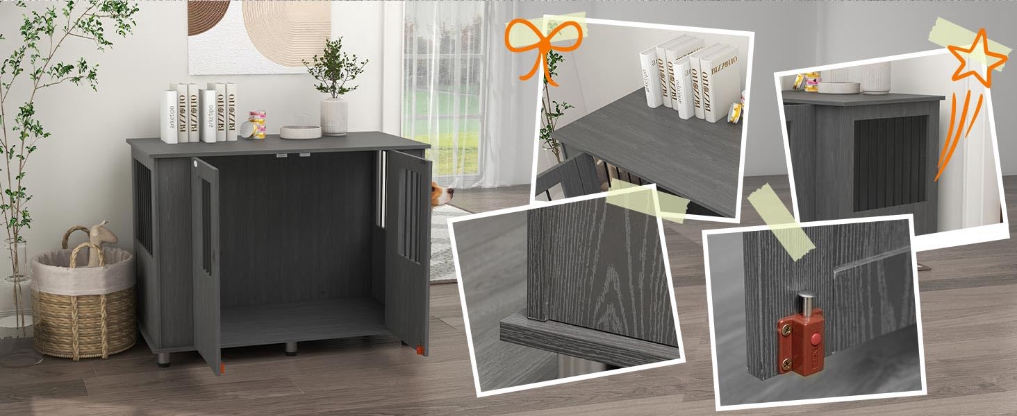 Клітка для собак PawHut - переноска для собак, хатня собача будка з замком, сірим кольором, 85 x 55 x 87 см (114 x 60 x 82 см)