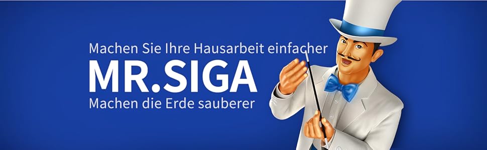 MR.SIGA Професійний мікрофібровий швабра для підлоги з нержавіючою ручкою, для паркету, ламінату, плитки, з 3 багаторазовими мікрофібровими насадками та віджимачем