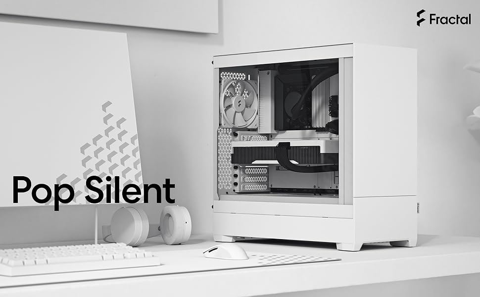 Корпус ПК Fractal Design Pop Silent Black: тиха ATX Mid Tower з 3 вентиляторами 120 мм, чорний, преміум-якість