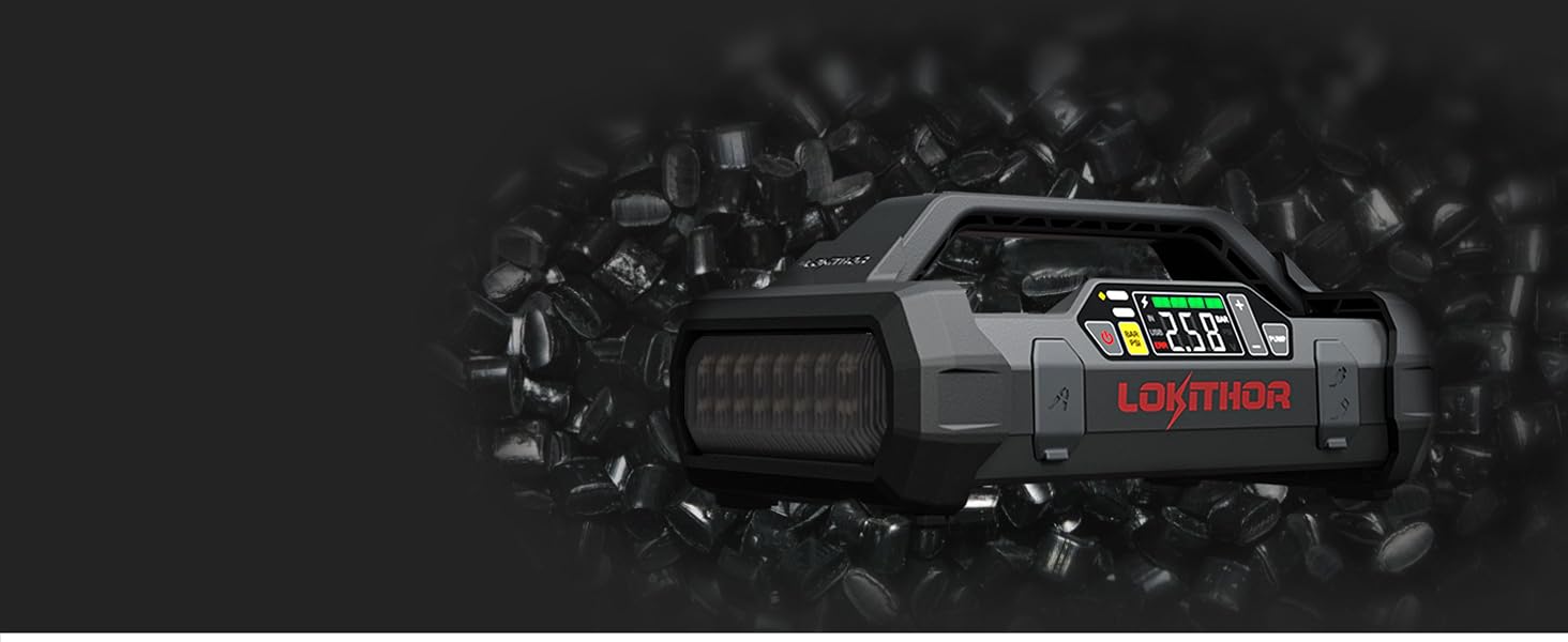 Бустер-стартер LOKITHOR JA300 з компресором 150 PSI та Powerbank 1500A для автомобіля