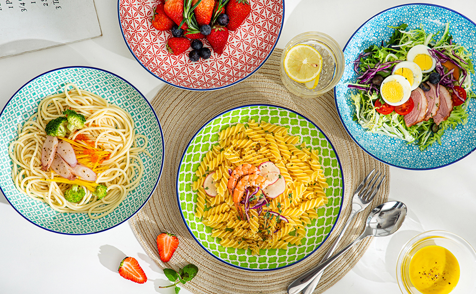 Набір тарілок для супу Vancasso HARUKA, 4 шт, 1000 мл, порцеляна, для пасти, спагеті, салату