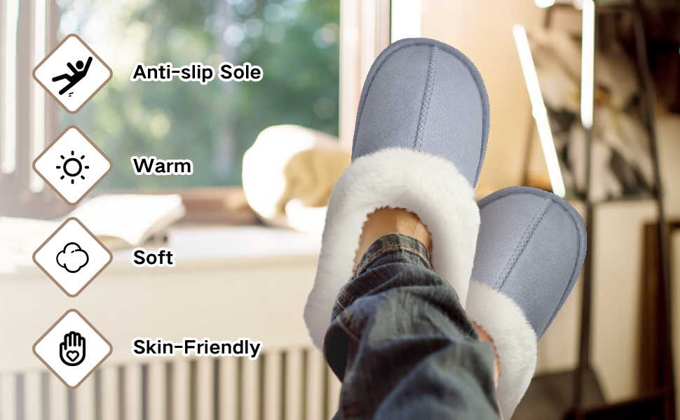 Домашні тапочки RUVVDR для жінок, зимові, теплі, з піною Memory Foam, пухнасті, м'які, з антиковзким покриттям, для дому та вулиці, 38/39 EU, бежеві