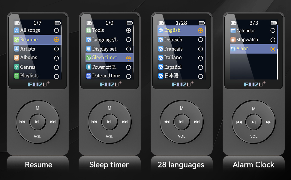 MP3 плеєр 64GB з Bluetooth 5.3, легкий (30г), до 80 годин роботи, 1.8