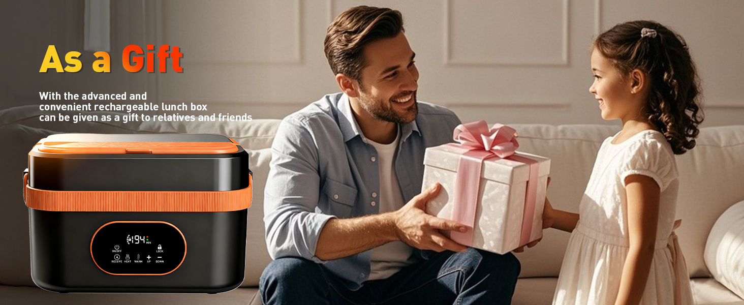 Електрична обідовниця з підігрівом 1.5L, перезаряджувана, портативна, для роботи, сім'ї, кемпінгу, офісу, подорожей, будівельних майданчиків, чорна з червоними акцентами