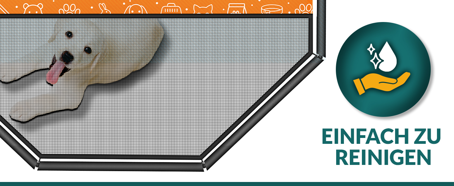 ТресКо® вольєр для цуценят 60 см, з дахом та анкерами | Вольєр для собак 8-секційний | Розкладний вольєр для собак з дверцятами | Збірка без інструментів | Вольєр для тварин, стійкий до погодних умов 77 x 60 см