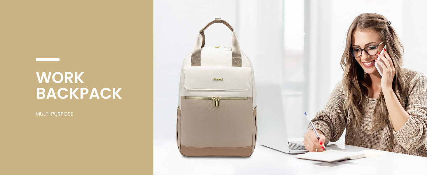 LOVEVOOK Рюкзак для жінок, 15.6 дюймів, рюкзак для школи, підліток, дівчина з відділенням для ноутбука, водонепроникний, міський, туристичний, щоденний, елегантний рюкзак для подорожей, школи, роботи (15.6 дюймів, Бежево-оливковий)