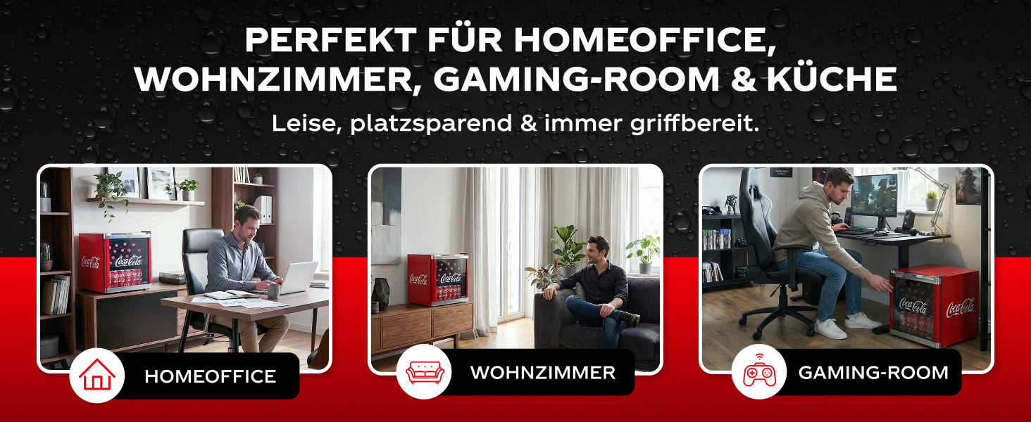 Міні-холодильник °CUBES Coca-Cola 48L з скляною дверцятами - для офісу, вечірок та геймінгу