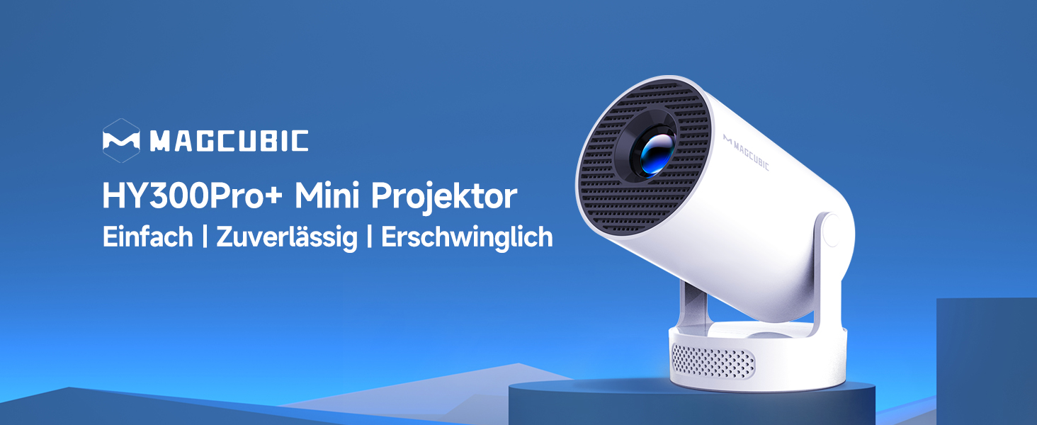 Magcubic Mini Beamer: Портативний проєктор 4K FHD 1080P з Android 11, WiFi 6, Bluetooth 5.4, автотрапецеїдною корекцією та 180° обертанням, вбудований 5W динамік та ручне фокусування