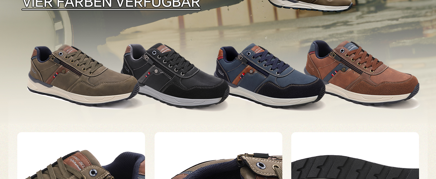 ARRIGO BELLO Кросівки для чоловіків: зручні, легкі, з блискавкою, для активного відпочинку та повсякденного носіння, підошва з неслизьким покриттям, розміри 41-46 (зелені, 44 EU)