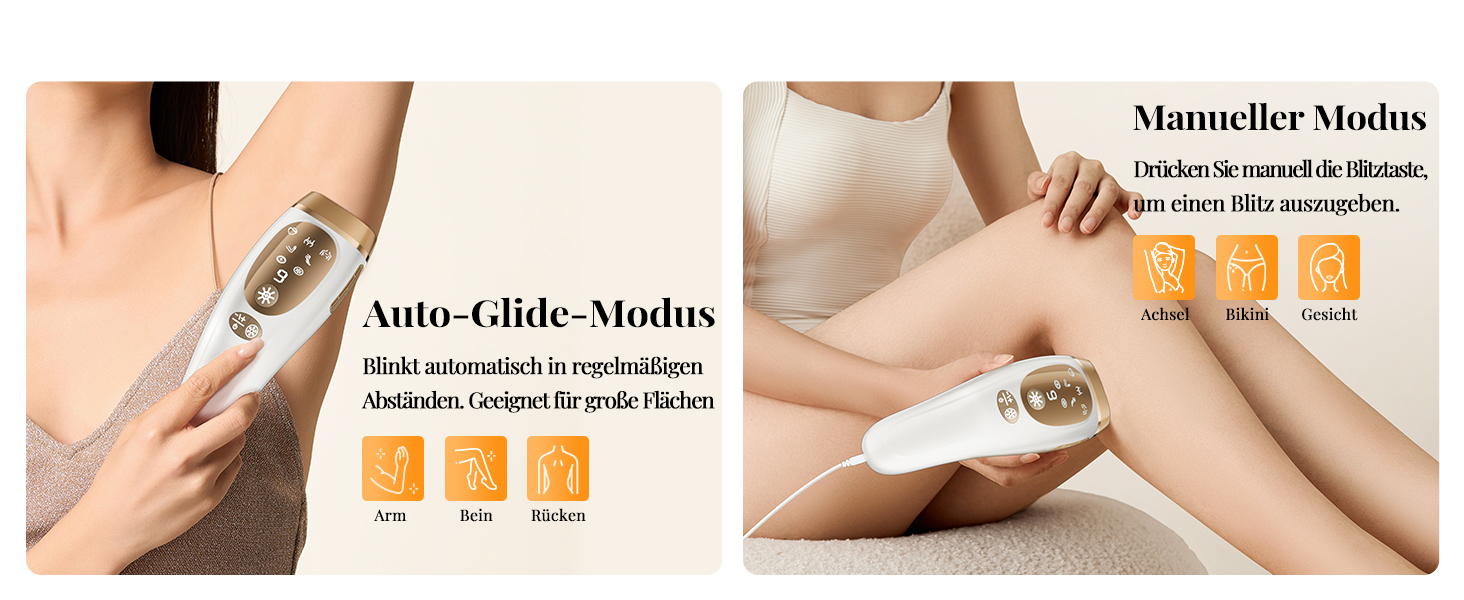 Пристрій для епіляції IPL з охолодженням, 9 рівнів потужності, 999900 імпульсів світла, безболісна епіляція вдома для обличчя, тіла, пахв та ніг (білий)