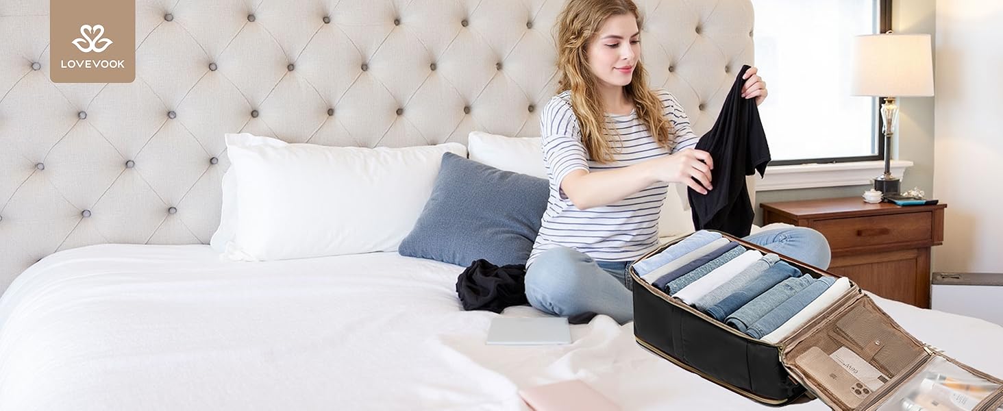 LOVEVOOK Рюкзак ручної поклажі, 40L, для подорожей та бізнесу, чорний