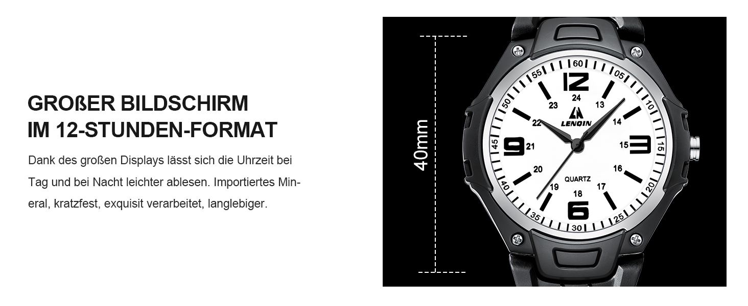 Чоловічий годинник LN LENQIN з нержавіючої сталі, кварцовий аналоговий годинник на зап'ясті, водонепроникний 30M, модний casual годинник для чоловіків (11- Чорний Чорний Білий)