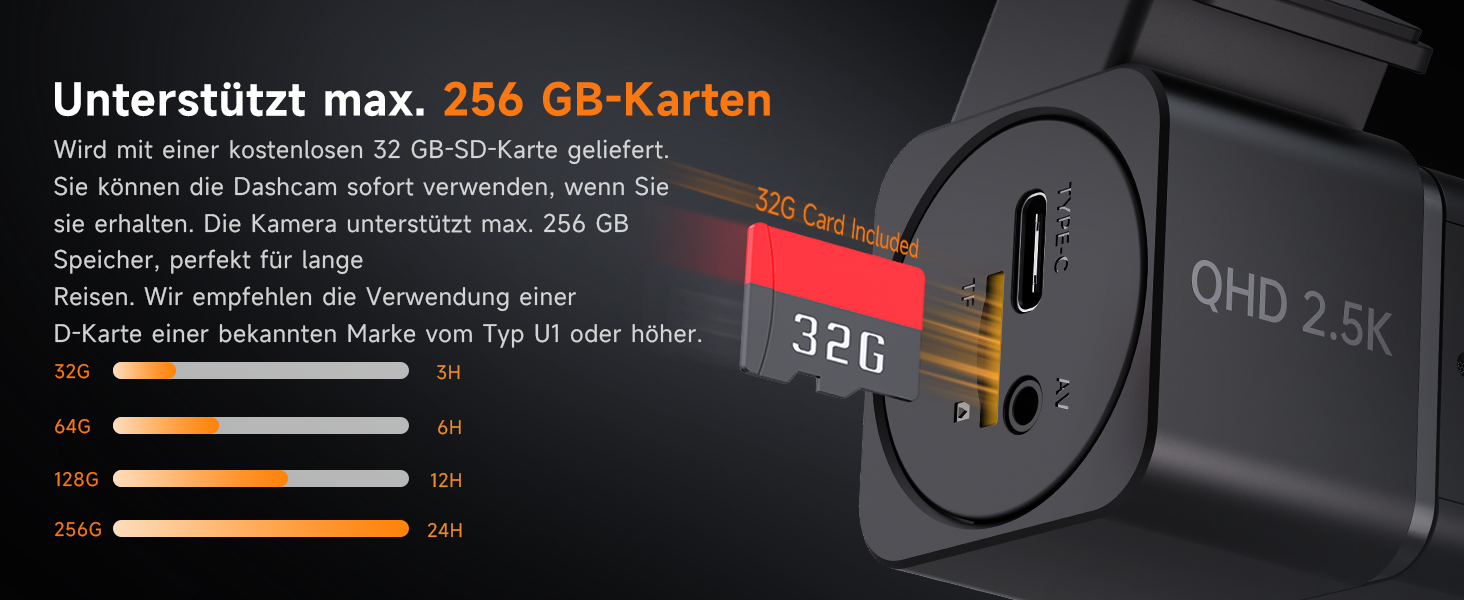 Автомобільний відеореєстратор E-YEEGER 2.5K 1440P з WiFi, IPS екраном 1.47