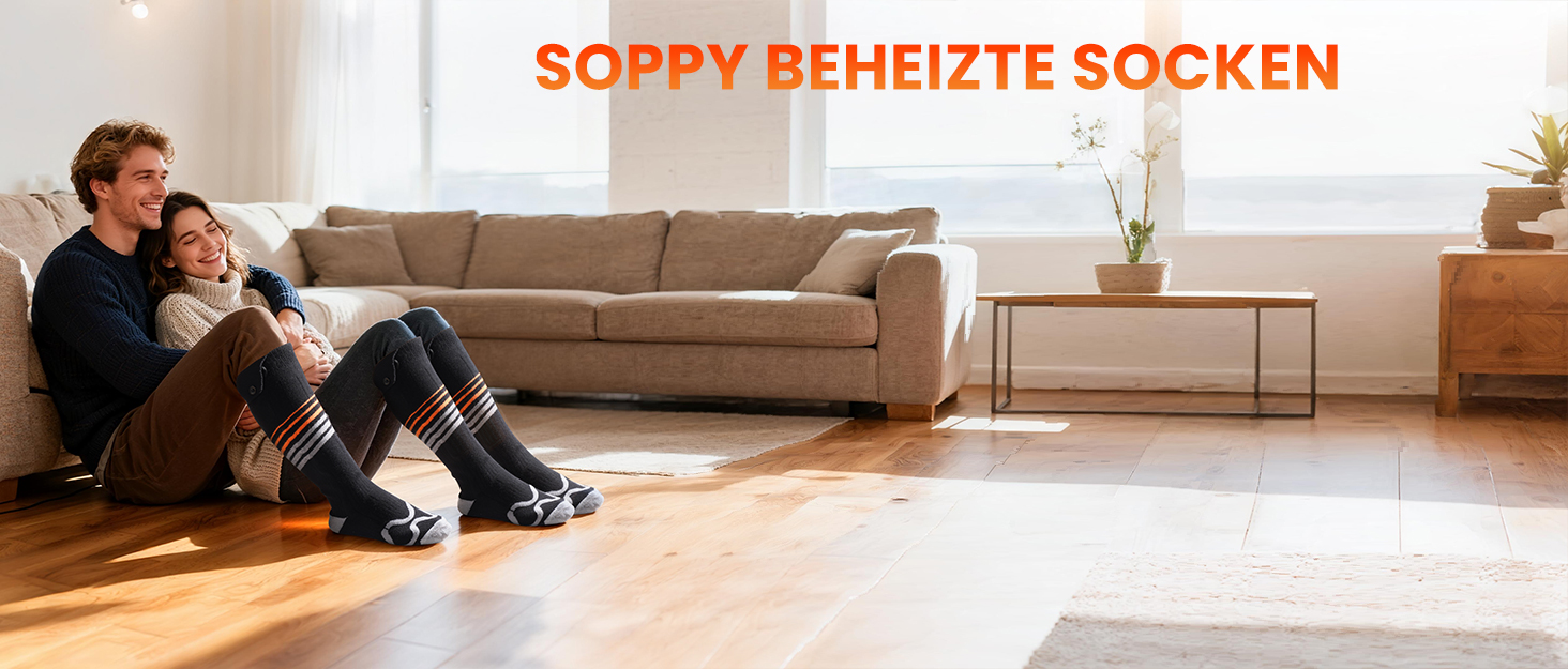 Електричні гріючі шкарпетки SOPPY, унісекс, 6000mAh, для катання на лижах, піших прогулянок, активного відпочинку, чорні