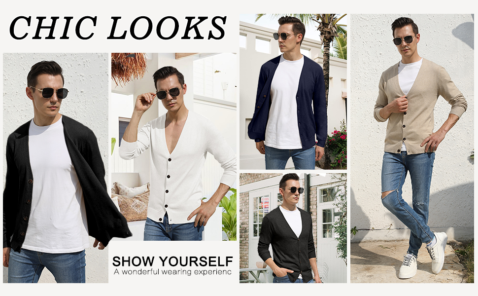 Чоловічий кардиган Hisir з V-подібним вирізом, легкий, елегантний, зимовий, класичний, з ґудзиками (07 Vc, хакі, XL)