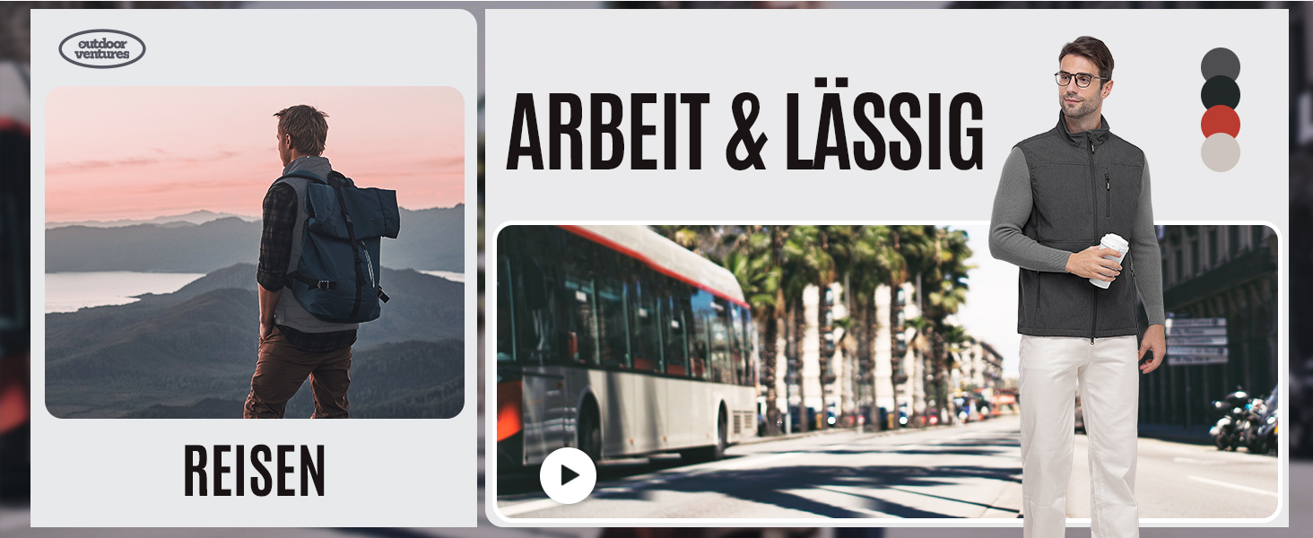 Чоловіча софтшеллова жилетка Outdoor Ventures, чорна, водонепроникна, вітронепроникна, спортивна, з декількома кишенями