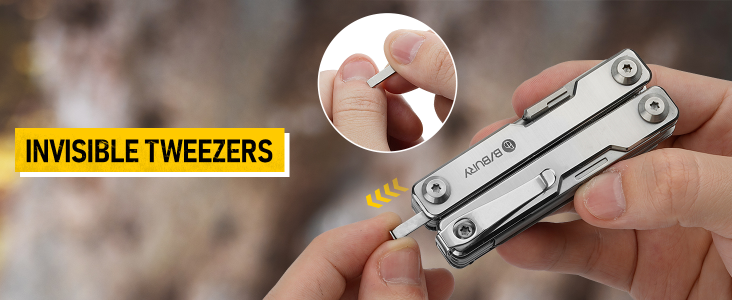 Мультитул BIBURY Mini 10-в-1: кусачки, пінцет, склобій, інструмент для кемпінгу та відпочинку на природі