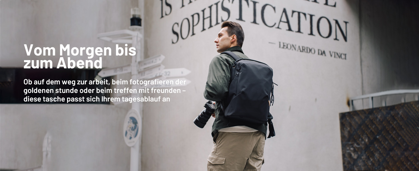 Рюкзак для камери PGYTECH OneGo Lite 16L, чорний, водонепроникний, для фотографів, сумісний з Sony/Canon/Nikon, 14