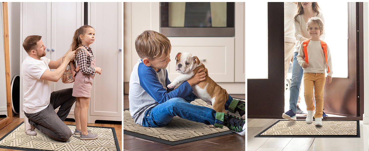 Килимок для дому Yimobra, 75 x 43 см, чорний: зносостійкий, водонепроникний, легко миється | Для дому та вулиці