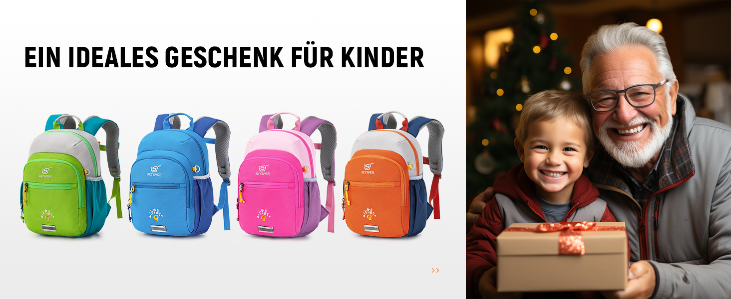 Дитячий рюкзак SKYSPER 8L для хлопчиків та дівчаток, рюкзак для прогулянок, повсякденного використання, з нагрудним ременем, подарунок, блакитний