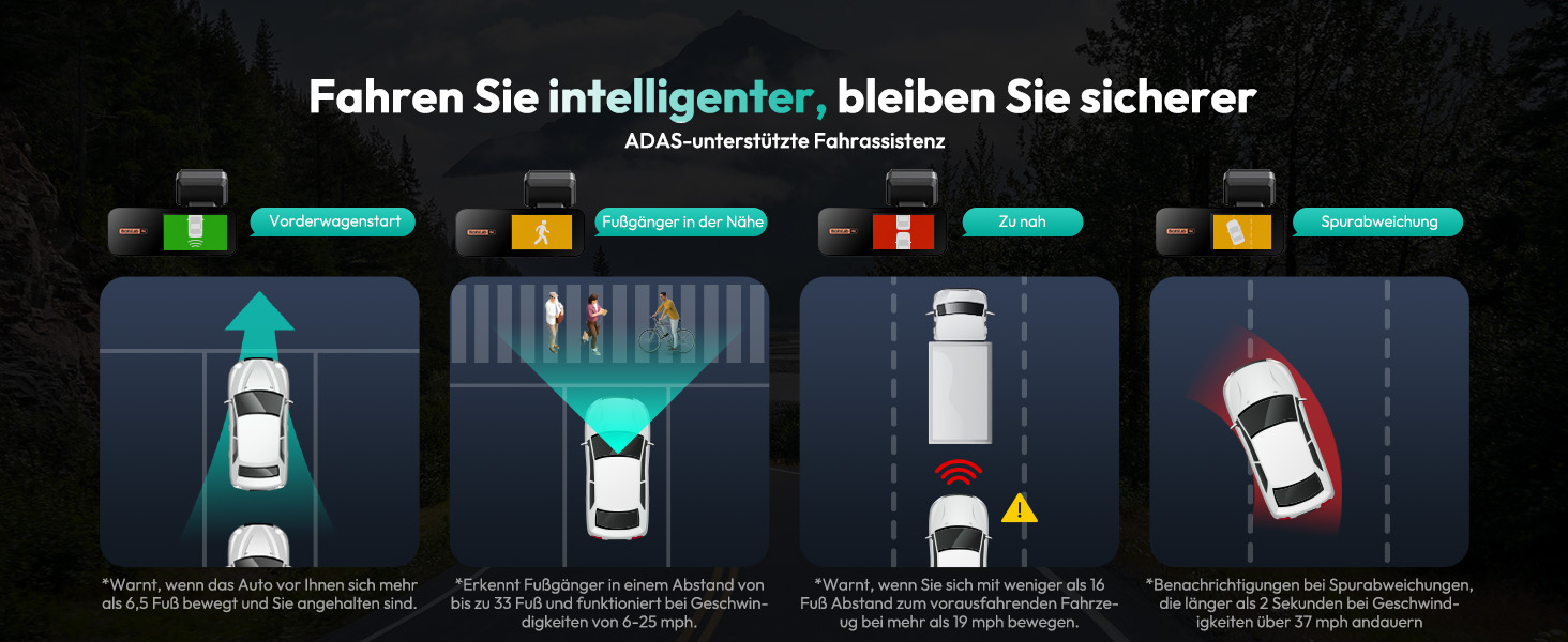 Відеореєстратор BOTSLAB G980H Pro 4K STARVIS з GPS, WiFi, ADAS, нічне бачення, паркувальний режим, 64GB