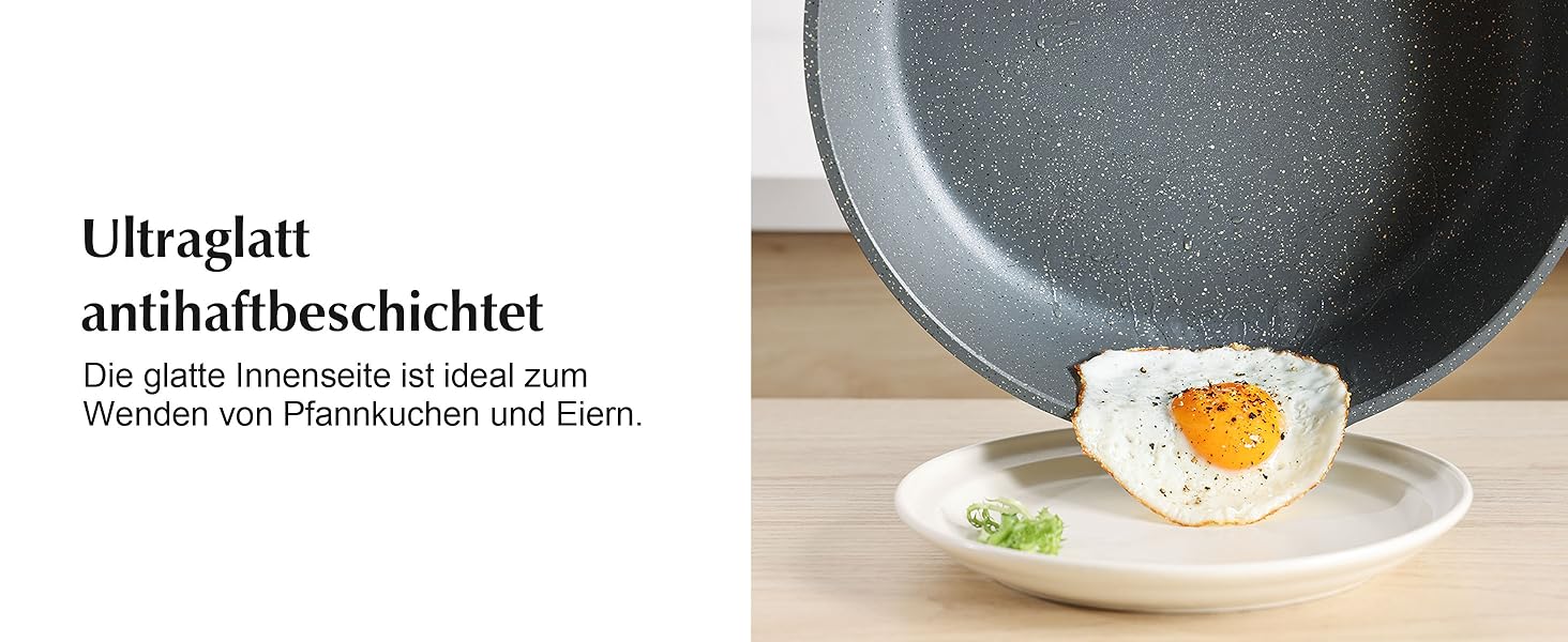 Набір посуду SENSARTE з антипригарним покриттям 13 предметів, гранітний, з кришками та силіконовими інструментами, сірий