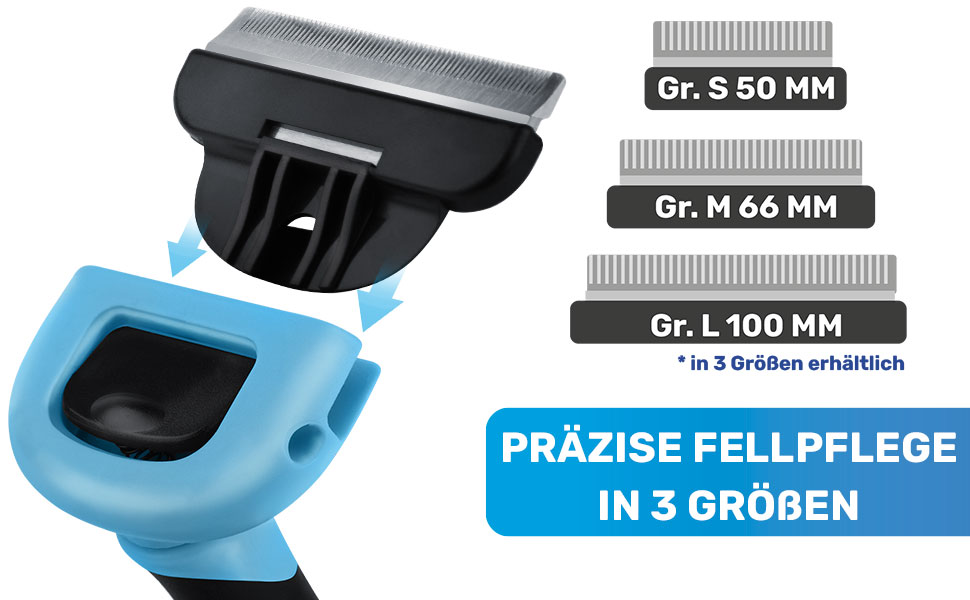 Буршлюк BluePet 2.0 для собак та котів з короткою шерстю: видаляє відмерле волосся та підшерсток. Ідеальна щітка для линьки (L 100mm, блакитний)