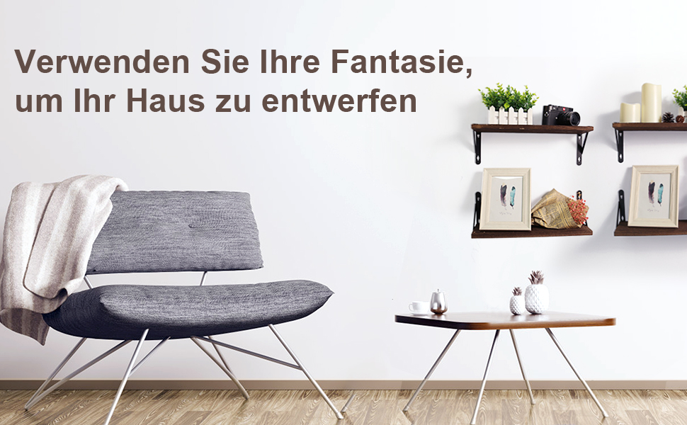 Настінна полиця AGM Wandregal 2 шт. з тримачем для рушників, полиці для зберігання, підвісні полиці для ванної, кухні, вітальні, офісу, спальні (Темно-коричневий)